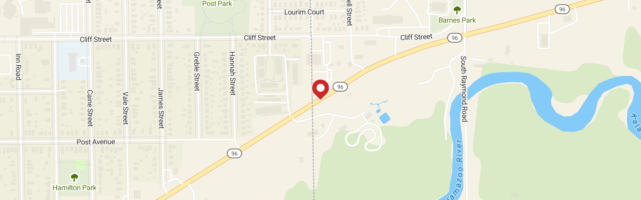 Map of Trinity Lutheran Church at 2055 Columbia Ave E, Battle Creek, MI 49014
