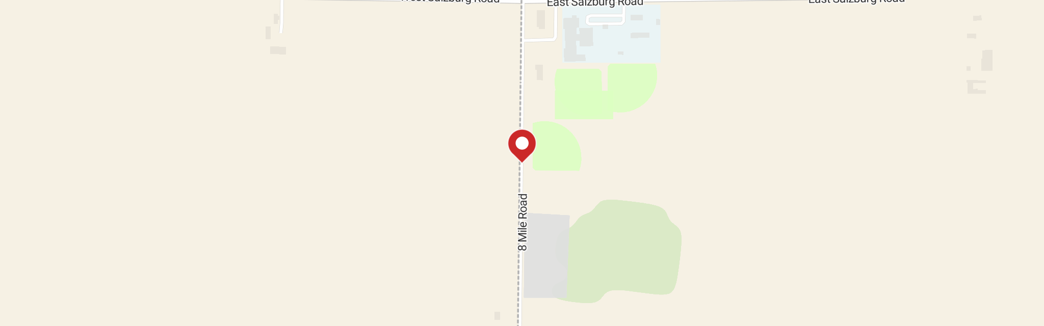 Map of Trinity Lutheran Church at 5545 8 Mile Rd, Bay City, MI 48706