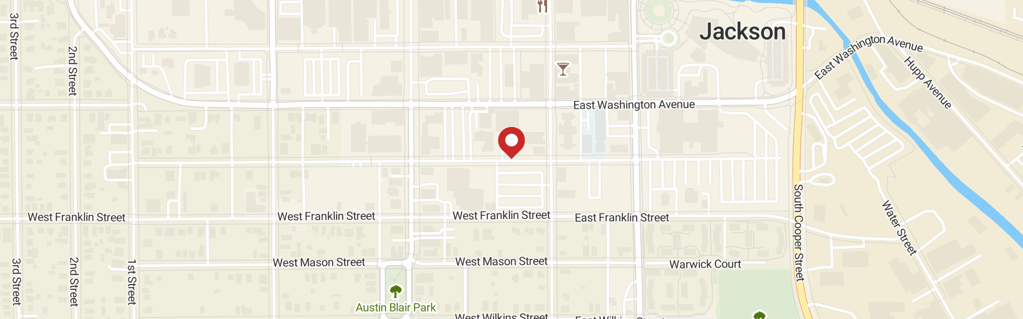Map of Trinity Lutheran Church at 122 W Wesley St, Jackson, MI 49201