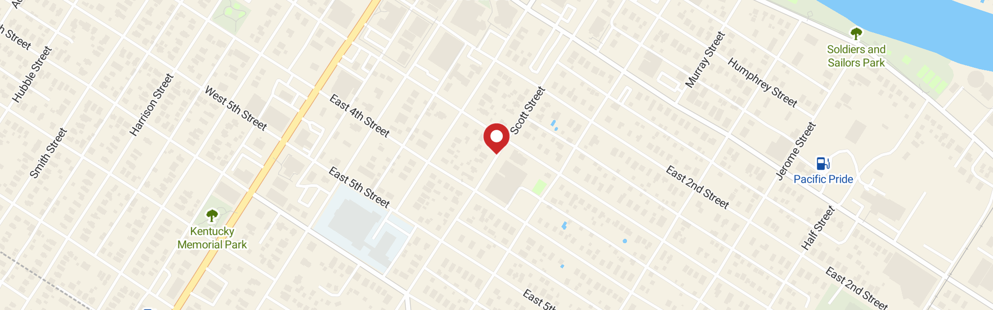 Map of Trinity Lutheran Church at 323 Scott St, Monroe, MI 48161