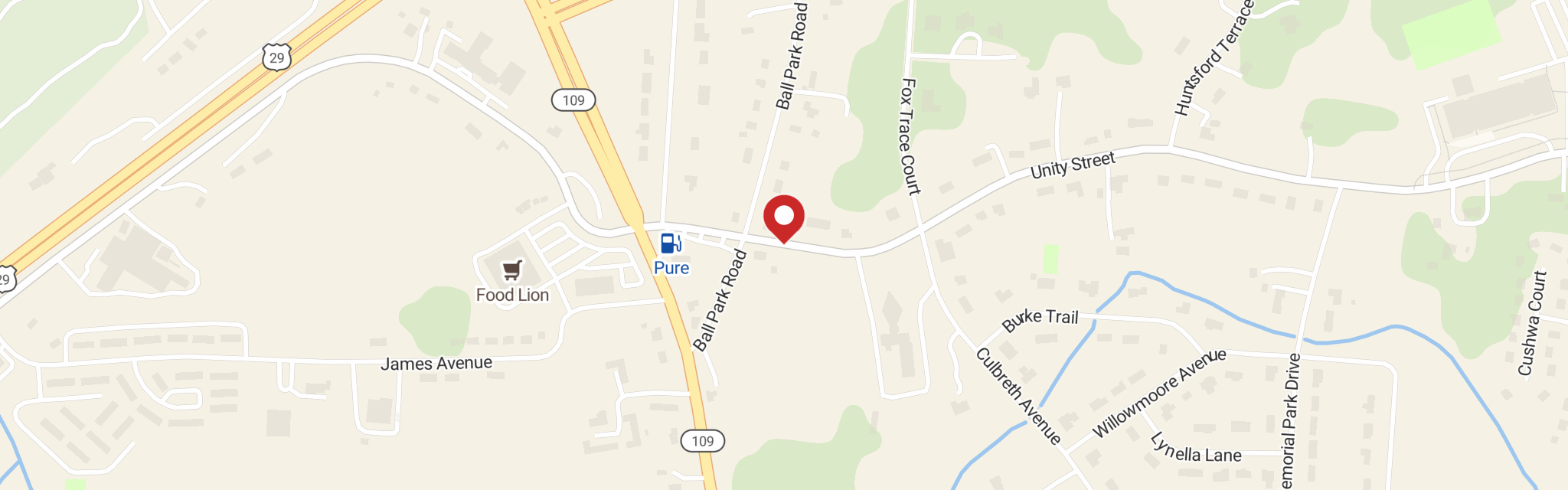 Map of Grace Lutheran Church at 115 Unity St, Thomasville, NC 27360
