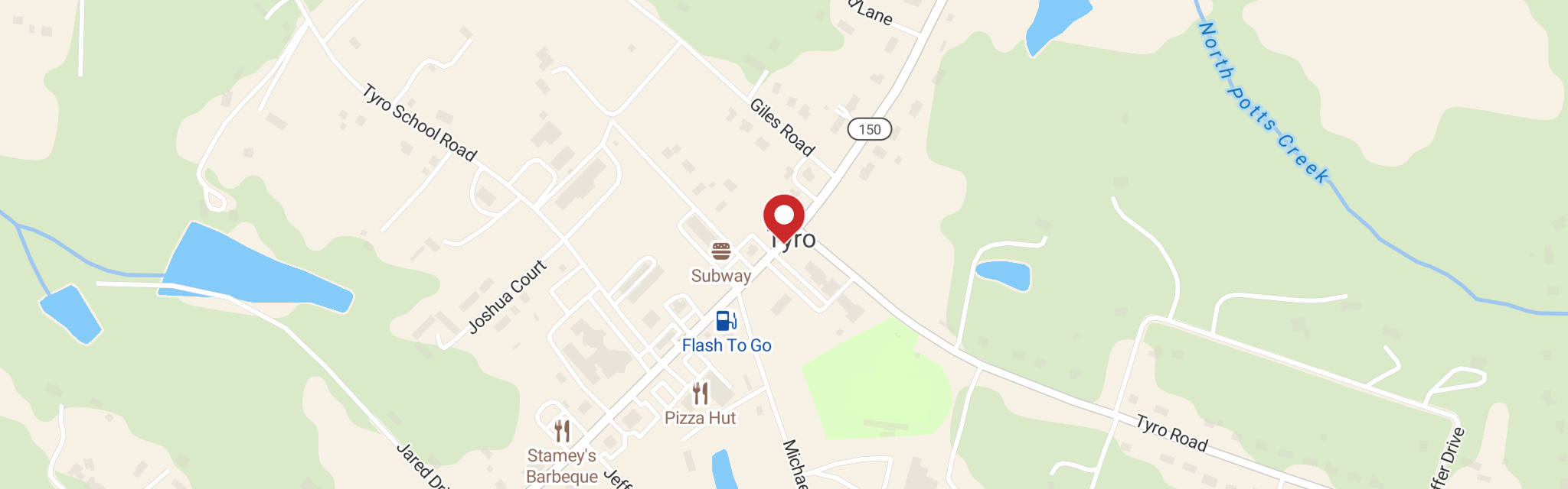 Map of St Luke's Lutheran Church at 4299 S Nc-150, Lexington, NC 27295