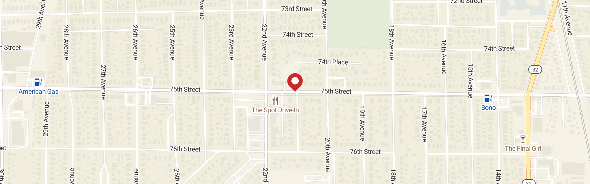 Map of Bethany Lutheran Church at 2100 75th St, Kenosha, WI 53143