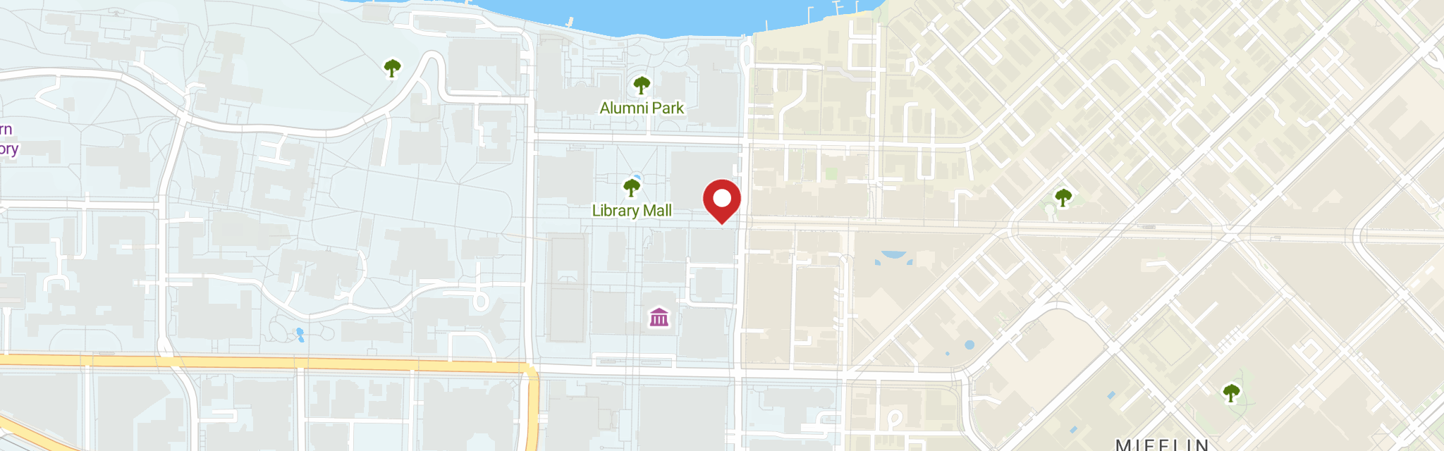 Map of Calvary Lutheran Chapel at 701 State St, Madison, WI 53703