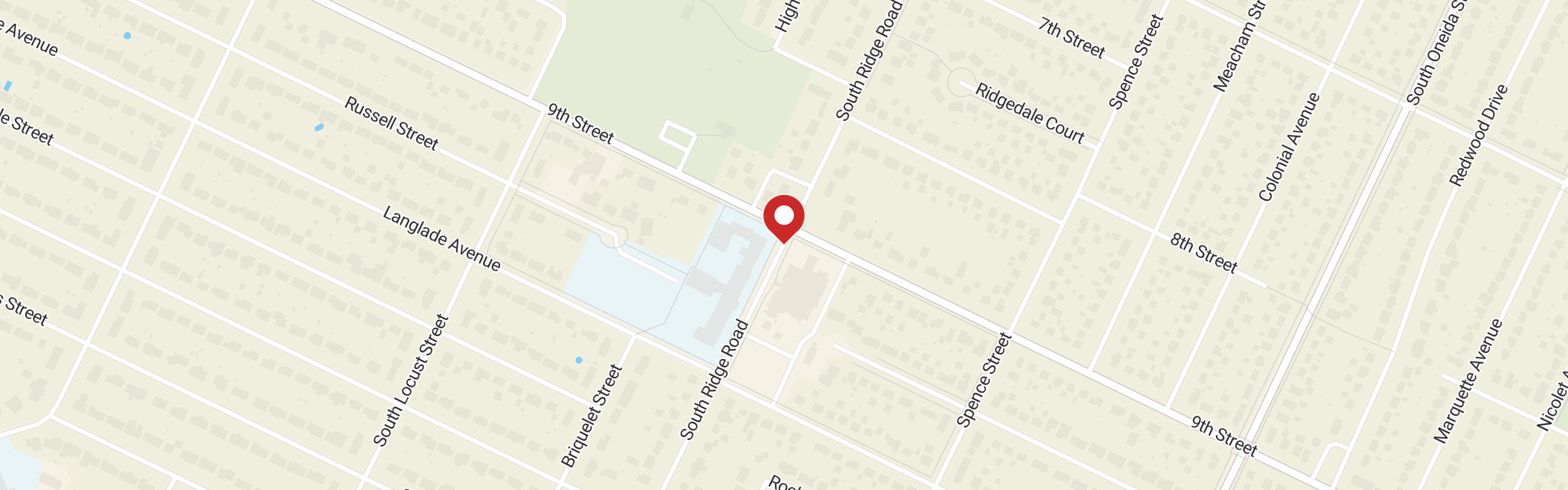 Map of Calvary Lutheran Church at 1301 S Ridge Rd, Green Bay, WI 54304