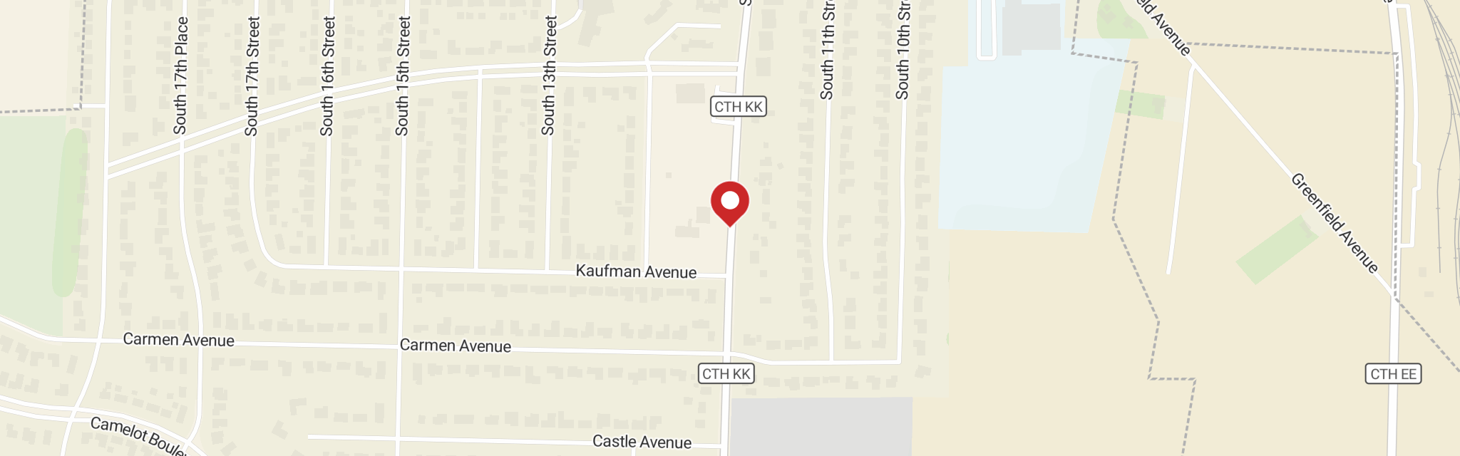Map of Christ Lutheran Church at 3816 S 12th St, Sheboygan, WI 53081