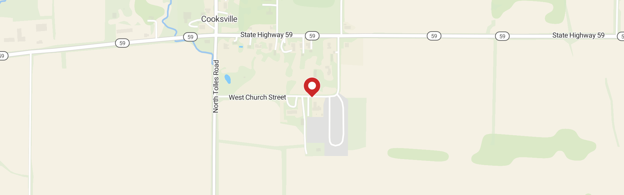 Map of Cooksville Lutheran Church at 11927 W Church St, Evansville, WI 53536