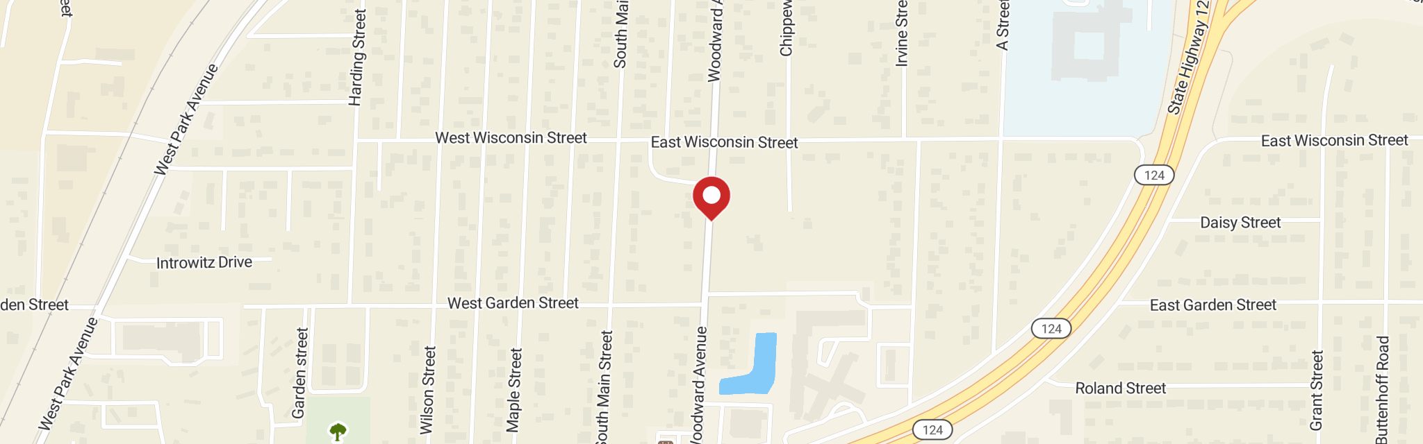 Map of Faith Lutheran Church at 733 Woodward Ave, Chippewa Falls, WI 54729