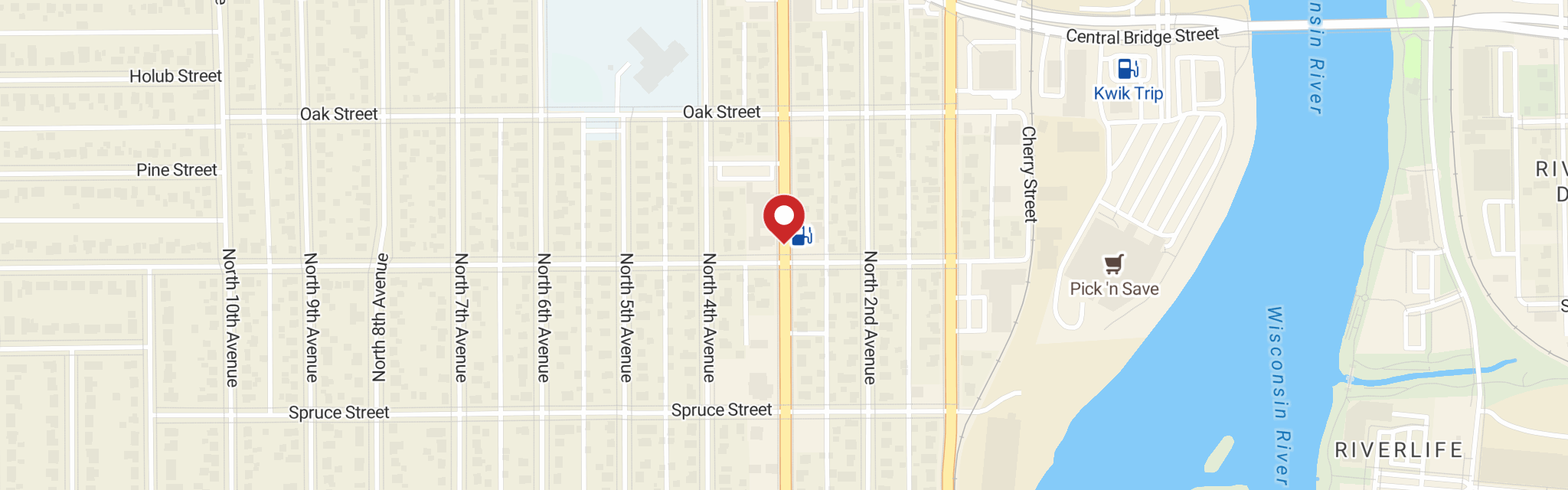 Map of First English Lutheran Church at 402 N 3rd Ave, Wausau, WI 54401