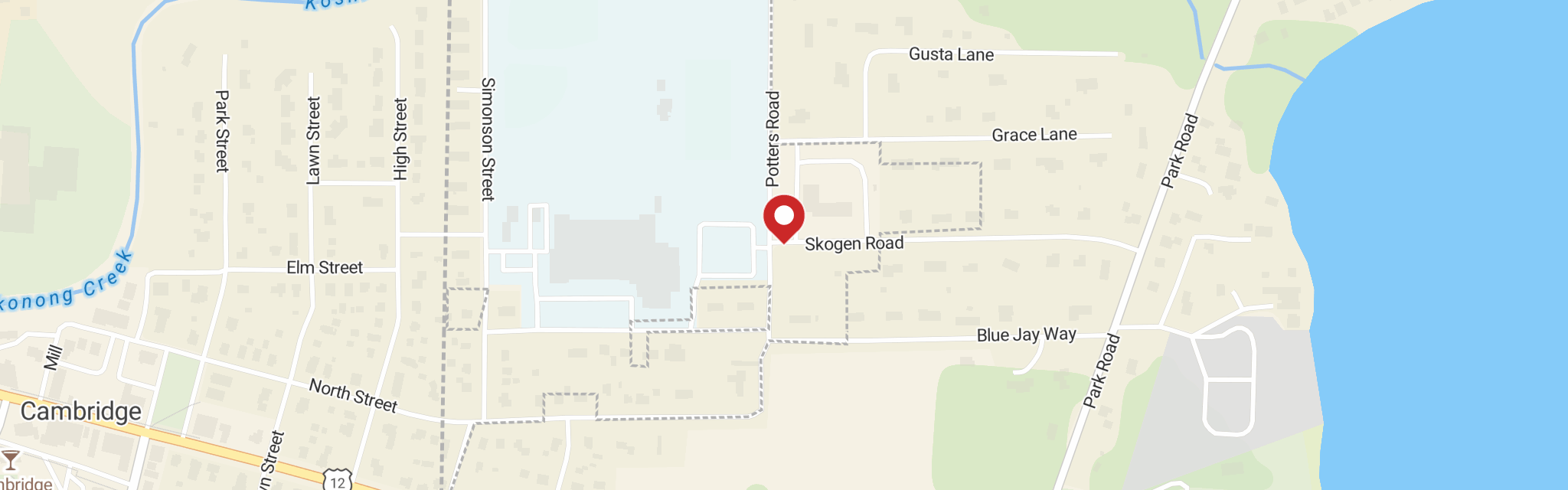 Map of Grace Lutheran Church at 501 Skogen Rd, Cambridge, WI 53523
