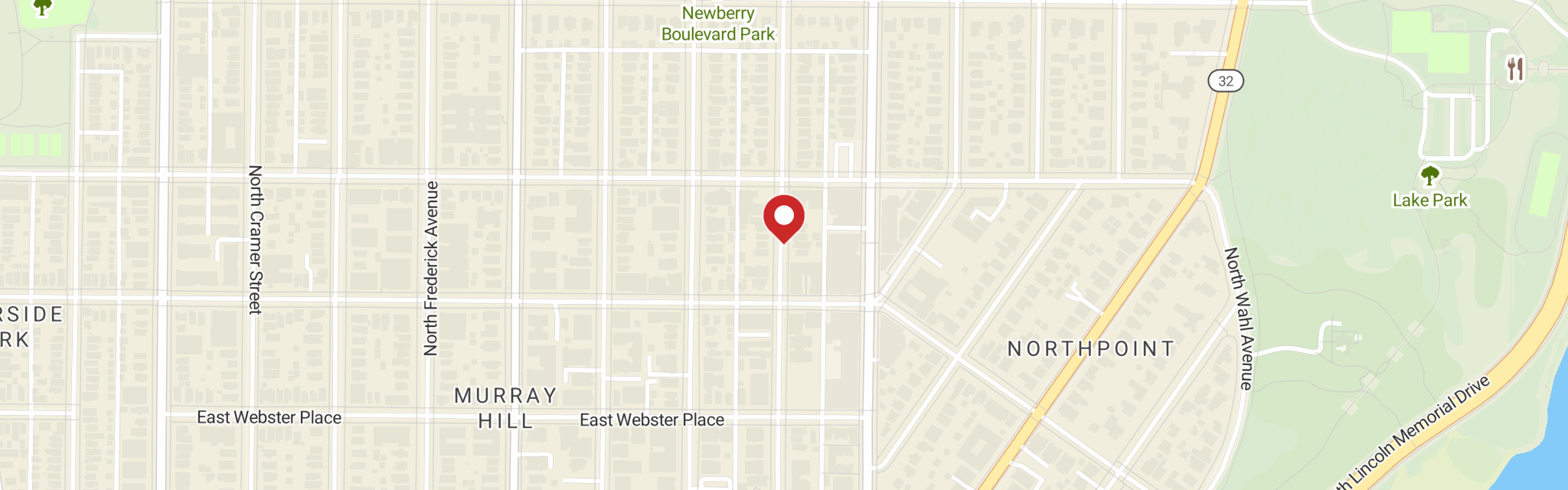 Map of Lake Park Lutheran Church at 2647 N Stowell Ave, Milwaukee, WI 53211