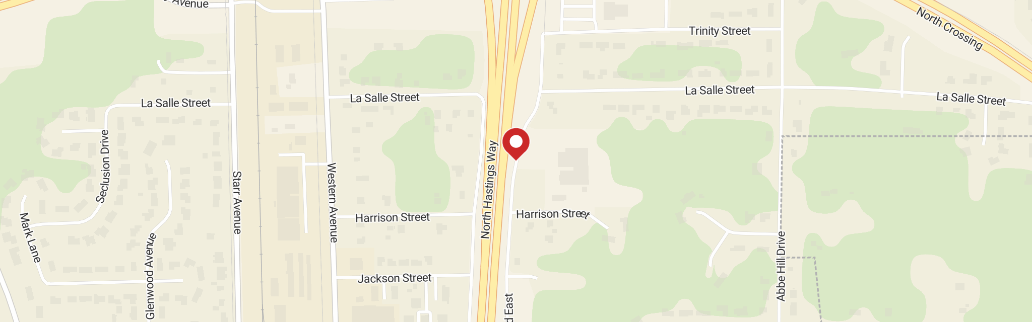 Map of Messiah Lutheran Church at 2015 N Hastings Way, Eau Claire, WI 54703