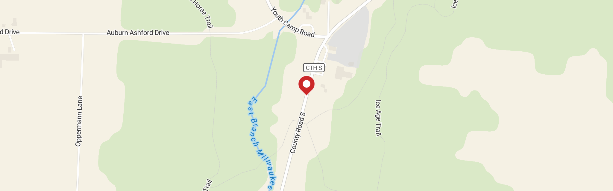 Map of St John Lutheran Church at N665 County Rd S, Kewaskum, WI 53040