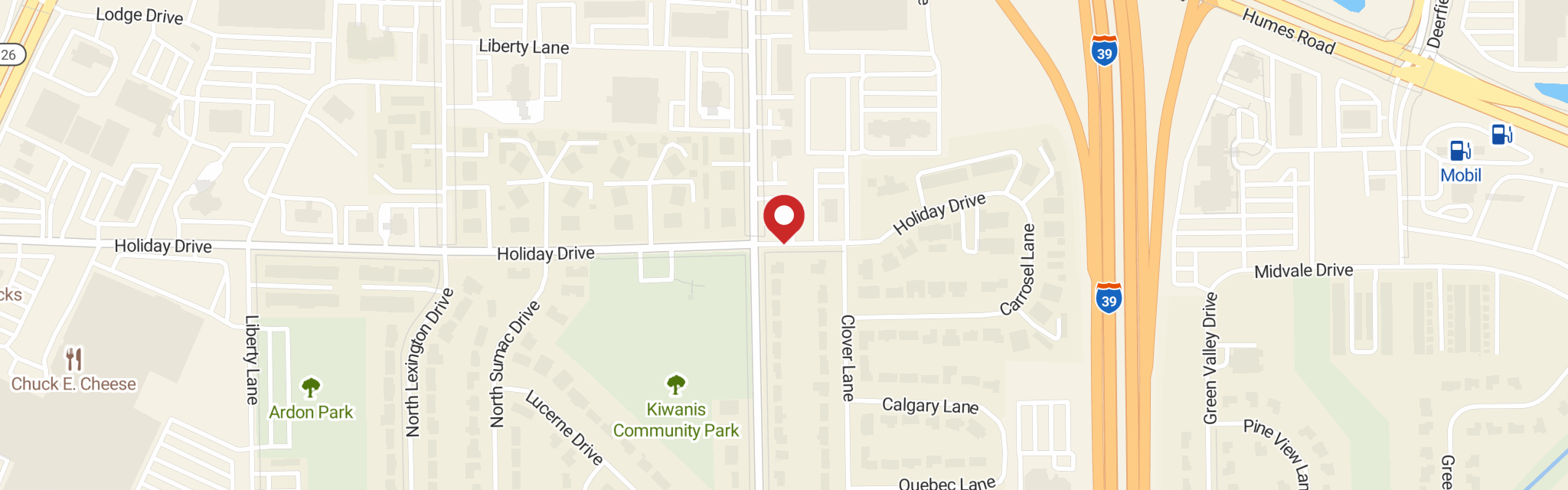 Map of Trinity Free Lutheran Church at 2727 Holiday Dr, Janesville, WI 53545