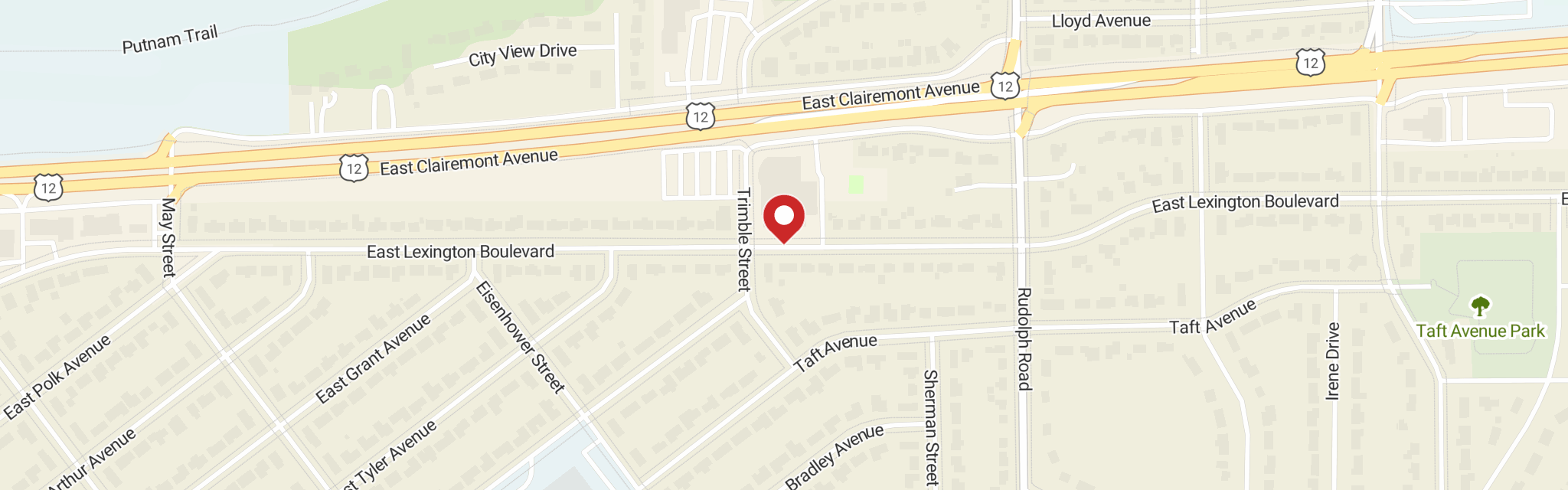 Map of Trinity Lutheran at 1314 E Lexington Blvd, Eau Claire, WI 54701