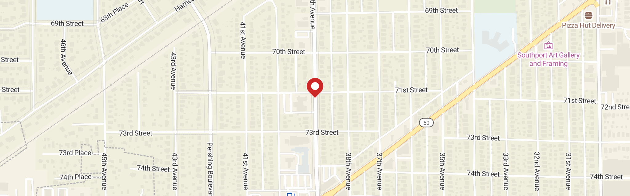 Map of Trinity Lutheran Church at 7104 39th Ave, Kenosha, WI 53142