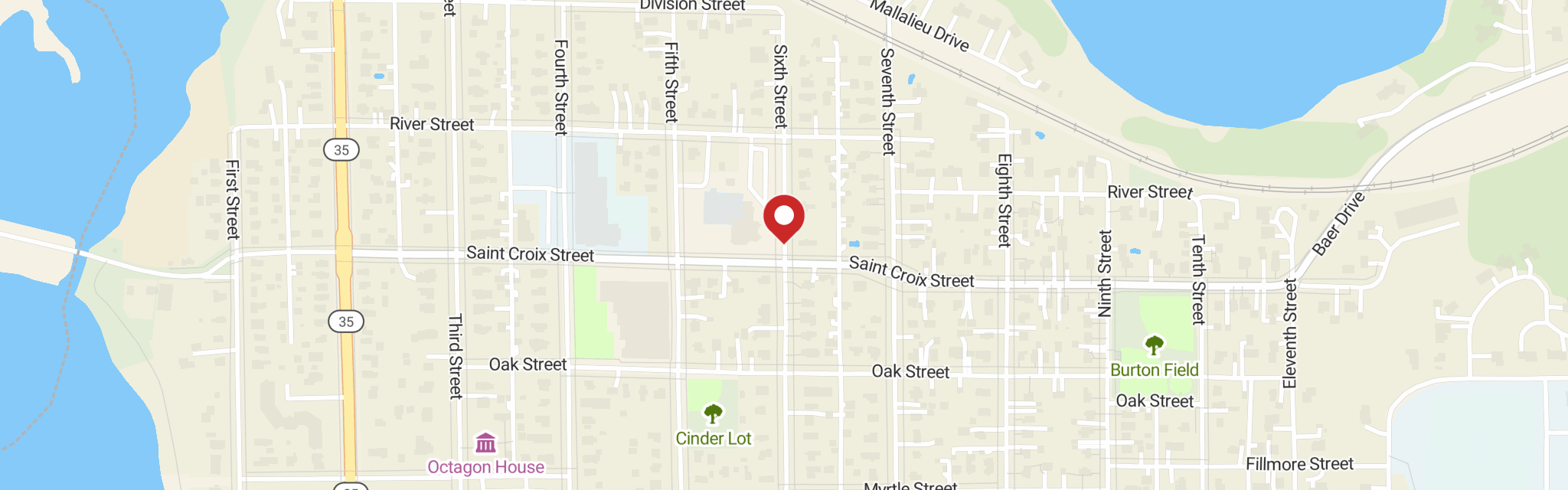 Map of Trinity Lutheran Church at 1205 6th St, Hudson, WI 54016
