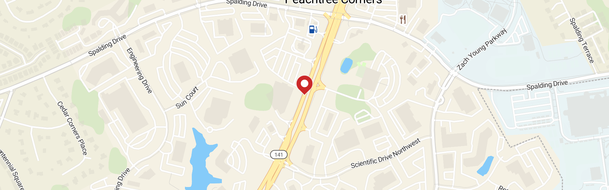 Map of Christ the King Lutheran Church at 5575 Peachtree Pky, Norcross, GA 30092