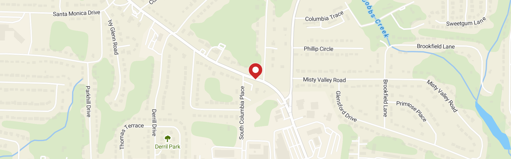 Map of Peace Lutheran Church at 1679 Columbia Dr, Decatur, GA 30032